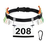 TLDBATICE Triathlon Race Number Strap, Running Belt with Race Number Clip, Without Safety Pins, Running Race Number Belt with 6 Gel Holders, Ultralight Race Number Strap for Marathon, Cycling