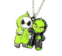 TLDXDOU Christmas Horror Halloween Necklace, Zinc Alloy Pendant Necklace for Women and Men