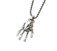 TLDXDOU Halloween Horror Hand Necklace, Zinc Alloy Pendant Necklace for Women and Men