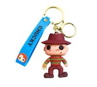 TLDXDOU Halloween Michael Myrs Jason Voorhs Silicone Keychain, Horror Silica Kyechain for Women, Men, D, 1