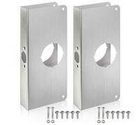 Tlence 2 Pack Door Reinforcement Plates, Stainless Steel Lock and Door Reinforcer, Door Repair Plate for Exterior Door, Door Jamb Lock Plates for Security, 1-3/8"x 9" for Front Entry Bedroom Home