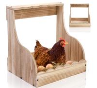 Tlence Single Compartment Chicken Nesting Box, 14.5 x 13.75 x 13 Inch Wood Hens Laying Eggs Box, Large Heavy Duty Chicken Coop Nest Box Accessories for Duck Birds Poultry, Easy Assembly