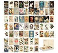 Tlenpo 64 Pcs Vintage Postcards Set, 4x6 In Post Cards Bulk for Mailing, Retro Plant Botanical Butterfly Ephemera, Suitable for Magazines, Scrapbooks, Collage Collection DIY Card Paper