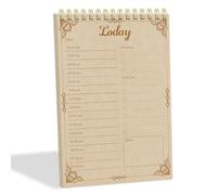 Tlenpo Daily To-Do List Notebook 60 Sheets Vintage kraft paper - 5.1 x 7 In, Calendar and Organizer, Spiral Daily Planner Notebook for Office - Note and Todo Organization,Retro Yellow Lines