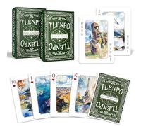 Tlenpo Standard Playing Cards 2 Pack, World Scenic Spots Theme, 54 Beautiful Custom Artworks Each card represents a unique scenery, suitable for photo props decoration and magic tricks and party games