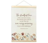 TLESKE Christian Scripture the Steadfast Love of Lord Poster Hanger Frame, Bible Verse Lamentations 3:22-23 Hanging Wall Art Decor for Bedroom, Religious Wall Prints Picture Artwork, 12x16