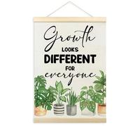 TLESKE Classroom Mental Health Poster Hanger Frame, Positive Affirmations Hanging Wall Art Room Decor for School Counseling Therapy Office, Growth Looks Different for Everyone Prints Pictures, 12x16in