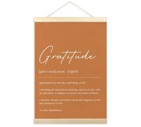 TLESKE Orange Gratitude Definition Poster Hanger Frame, Fall Autumn Thanksgiving Decorations Hanging Wall Art Room Decor Framed for Living Room Bedroom, Appreciation Thanks Prints Pictures, 12x16in