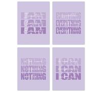 TLESKE Purple Inspirational Posters Prints Unframed Set of 4, Preppy Motivational Wall Art Prints Decor for Office Teen Girls Dorm Room Bedroom, Positive Affirmations Wall Pictures, 12x16