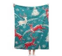 TlevadArt Soft Cozy Christmas Blanket, Reindeer Christmas Tree Snowflakes, For Couch Sofa Or Bed, Give You A Comfortable User Experience, 100x130cm