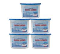 TLG Interior Dehumidifier Disposable 5 Pack, 500ml Each - Moisture Absorber for Damp, Mould, and Condensation - Ideal for Home, Wardrobe, Bathroom, Caravan (5 Pack)