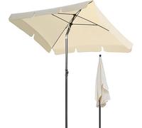 TLGREEN Garden Parasol, Rectangular Parasols Market Umbrella 200 x 125 cm, Garden Umbrella Bendable, Sun Protection UV 50+ 180 g/m², Patio Umbrella for Balcony and Patio