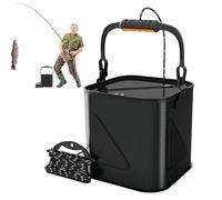 TLHWIN 3-Piece Silicone Bucket Portable Foldable Fishing Bait Bucket 11L Multifunctional Container for Live Bait Outdoor Camping Eva Fishing Bag and Fish Protection Bucket