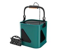 TLHWIN 3-Piece Silicone Bucket Portable Foldable Fishing Bait Bucket 11L Multifunctional Container for Live Bait Outdoor Camping Eva Fishing Bag and Fish Protection Bucket