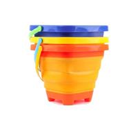 TLHWIN 3PCS Foldable Bucket Telescopic Pail Bucket Sand Buckets Silicone Collapsible Bucket, for Kids Beach Play Camping Gear Water Fish Washing Garden Summer Swimming Toy Home (3PCS-A)