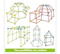 TLHWIN Kids Fort Building Kits Educational Toys Building Castles Tunnels Tent Rocket Tower Toy Sets Indoor & Outdoor Learning Toys DIY Making Kits Construction Toys Birthday Gift for Kids (157PCS)