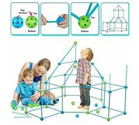 TLHWIN Kids Fort Building Set Educational Toys Building Castles Tunnels Tent Rocket Tower Toy Sets Indoor & Outdoor Learning Toys DIY Making Kits Construction Toys Birthday Gift for Kids (88PCS)