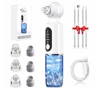 tlidfgeo Blackhead Remover, Pore Cleaner, Pore Cleaner, Face Pimple Suction, Electric Pimple Remover with 4 Modes, 6 Suction Tips, Visible Water Tank & Hot Compress