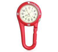 tlidfgeo Clip on Luminous Face FOB Watch Red Pocket Carabiner FOB-Watch Multifunctional Glowing Dial Quartz Watches Glowing Dial Quartz Watches for Doctors Nurses Paramedics Climbing Sport