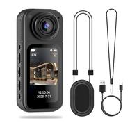 tlidfgeo Mini Thumb Action Camera, 2.7K Wearable Small Body Camera, 180° Rotating Lens, Hands-Free POV Recording with Magnetic Lanyard for Security, Work, Guard, Travel (with 64GB-Card)