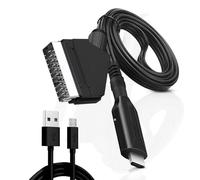 tlidfgeo Scart to HDMI Adapter, Scart HDMI 1080P, Scart to HDMI Converter with SCART Input Cable & HDMI Output Port, Compatible with HDTV STB VHS Xbox PS3 Sky DVD Blu-Ray etc