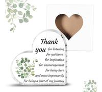 tlidfgeo Thank You Gifts, Arylic Heart Shaped Plaqua with Appreciation Message, Keepsake Decorative Ornament for Men Women Teachers Friends Family Coworkers Boss