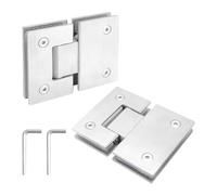 Tlilyy 2 Pack 180 Degree Shower Door Hinges Frameless Glass Shower Door Hinges Brushed Nickel Shower Door Hinges Heavy Duty 304 Stainless Steel