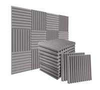 Tlilyy 24 Packs 1 x 12 x 12 Sound Density Foam Fabric Panels Sound Absorbing Insulation for Recording Studio, Playroom