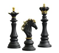 Tlilyy 3 Pieces Resin Chess Ornament Ornament Figurines for Office Knight Statue Collection Object Models Sculptural Models of Resin Chess Pieces A