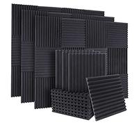 Tlilyy 50Pcs Acoustic Soundproof Foam Sound Absorbing Panels Sound Insulation Panels Wedge for Studio Walls Ceiling,1X12X12Inch