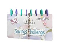 Tlilyy Savings Binder Planner Savings Challenge Reusable Budget Book 52 Week with Cash Envelopes Book Envelope