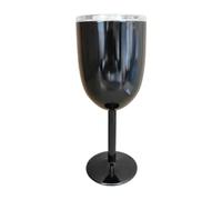 Tlilyy Wine Glass Stainless Steel Double Layer Goblet Color Large Capacity Tumbler Wine Cup Black