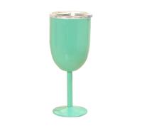 Tlilyy Wine Glass Stainless Steel Double Layer Goblet Color Large Capacity Tumbler Wine Cup Mint Green