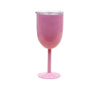 Tlilyy Wine Glass Stainless Steel Double Layer Goblet Color Large Capacity Tumbler Wine Cup Pink
