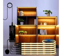 tlinkosta Under Cabinet Lights, LED Strip Lights with Touch Dimmer - Designed for Acoustic Panels, Display Cases, Wine Cabinets & Soundproof Walls (6, Warm Light 3000k, 3.3ft（1m）)