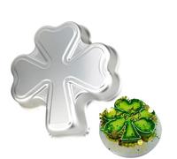 TLIOCAS 9 inch Novelty Shamrock Cake Pan Clover Mould with material of Aluminum 3D DIY Cake Baking Pan for St. Patrick's Day, Birthday, Anniversary, Party, Christmas