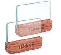 TLKKUE 2 Sets Glass Slicker with Brazilian Rosewood Handle for Leathercraft Burnishing Professional Leather Burnisher Leather Working Tools Leather Glass Block Smoothing Tool