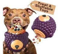 TLKNG Dog Chew Raspberry Toy - Puppy Stuffable Freezable Toy - Filling Capabilities for Extended Play Time& Treat Food Dispensing Ball - Erichment Toys - Durable & Indestructible