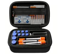 TLKOA Carrying Case for Peptide Case, Peptide Case 8 x 3ml + BAC & Case Holds Vials Water BAC Peptide GLP1, 3ml Vial Hard Travel Bag Protector Case Storage Holder, Black+Inside Black