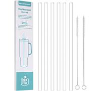 TLLTKOK Replacement Straw for Stanley 40 oz 30 oz Cup Tumbler, 6 Pack 12 inch Extra Long Reusable PETG Clear Straws with 2 Cleaning Brush for Stanley Adventure Quencher Travel Tumbler