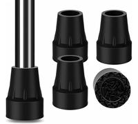 TLLTKOK Rubber Ferrules for Walking Sticks, 4 Pack 19 mm Heavy Duty Rubber Replacement Tips for Canes Crutches Walking Sticks, Non-Slip Extreme Grip Crutch Tips with Metal Inserts
