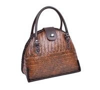TLMDXTEU Beach Woven Bag Handmade Retro Female Handbag Women Bamboo Bags Holidays and Shopping