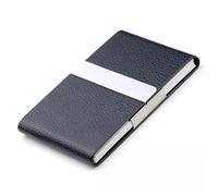 TLMDXTEU Business Card Holder Simple Creative Stainless Steel Business Leather Card Case Professional(Noir)