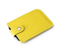 TLMDXTEU Card Holder Portable Slim Coin Purse Card Case Leather Business Card Case for Women and Men(Yellow)