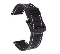 TLMDXTEU Leather Watch Band Leather Strap Mad Horse Vintage foWomen Men Replacement (Noir,18mm)