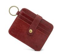 TLMDXTEU Mens Wallet Minimalist Short Men's Leather Business Wallet RFID Blocking(Red)