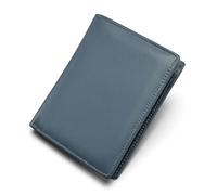 TLMDXTEU Mens Wallet Short Men's Leather Business Wallet RFID Blocking(Blue)