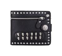 TLMDXTEU Mens Wallet with Chain Fashionable Horizontal Short Personalized Wallet Trendy Punk Skull