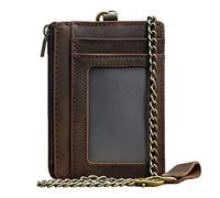 TLMDXTEU Mens Wallet with Chain Leather Business Card Holder Men's RFID Interception Wallet