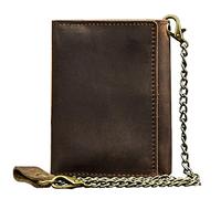 TLMDXTEU Mens Wallet with Chain Leather Men's Chain Wallet Clip Small Purse Coin